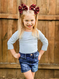 Brown Floral Bow