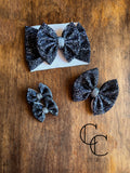 Black Glitter Bow