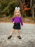 Purple Ribbed Long Sleeve Leo
