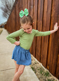 Green Stripe Bow