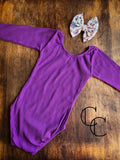 Purple Ribbed Long Sleeve Leo