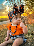 Halloween Plaid Bow