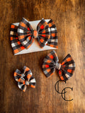 Halloween Plaid Bow
