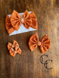 Orange Glitter Bow