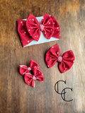 Maroon Floral Bow