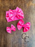 Pink Golden Heart Velvet Bow