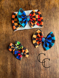 Neon Checks Bow