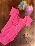 Watermelon Ribbed Short Sleeve Leo