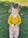 Mustard Ribbed Long Sleeve Leo