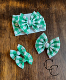 Green Gingham Bow