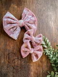 Dusty Rose Velvet Bow