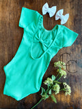 Spearmint Ribbed Short Sleeve Leo