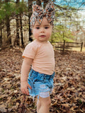 Peachy Floral Bow