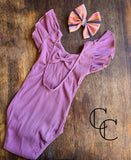 Jewel Ribbed Flutter Sleeve Leo