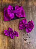 Purple Pleather Bow