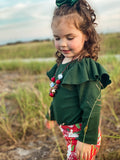 Evergreen Ribbed Long Sleeve Flutter Leo