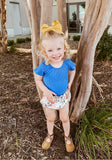 Galaxy Blue Ribbed Short Sleeve Leo