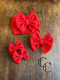 Red Golden Glitter Bow