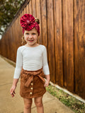 Maroon Floral Bow