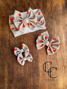 Silver Sage Floral Bow