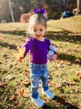 Purple Ribbed Long Sleeve Leo